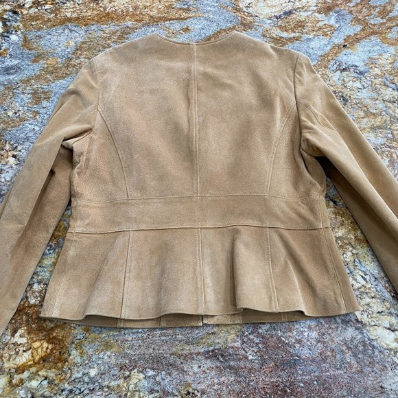 Bandolino Y2K tan embroidered 100% suede jacket - Picture 5 of 15